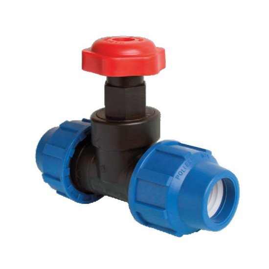 Robinet sertar PE Compresiune cu rozeta 32x32