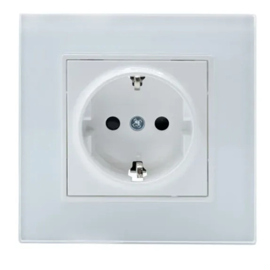 Priza simpla cu impamantare alba