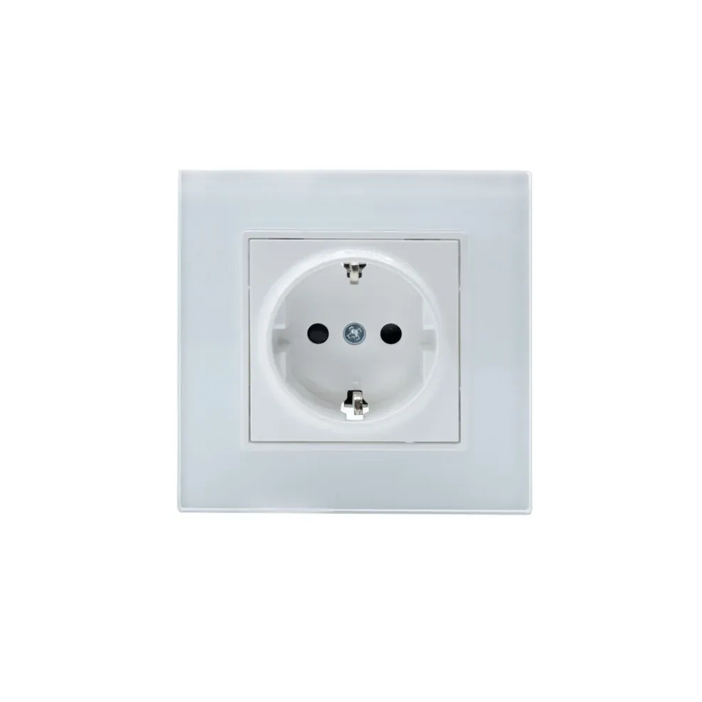 Priza simpla cu impamantare alba